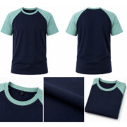 Raglan T Shirt for Men – Premium Two Tone Blue & Navy Tee | Ploceia Wolf - Image 3