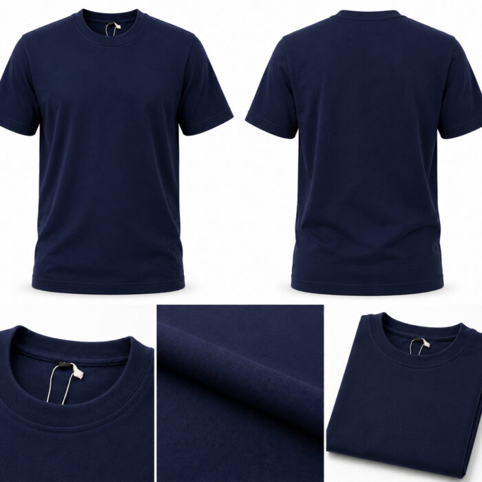 Navy Blue T Shirt for Men – Premium Ocean Navy Everyday Tee | Ploceia Wolft - Image 4