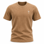 Cream Waffle T Shirt for Men – Premium Desert Sand Beige Tee | Ploceia Coastline