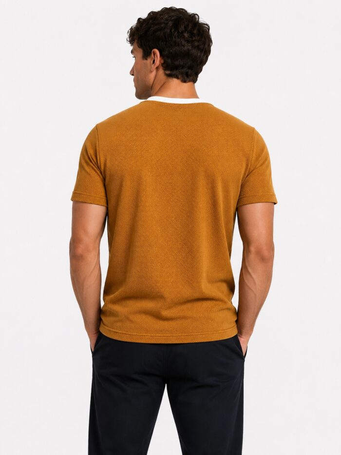 Mustard Brown T Shirt – Premium Brown Textured T-Shirt for Men | Ploceia Moonk - Image 9