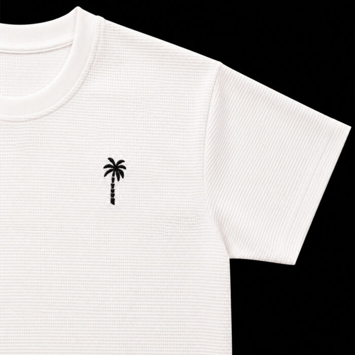 White Waffle T Shirt for Men – Premium Arctic White Textured Tee | Ploceia Coastline - Image 5
