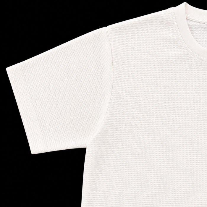 White Waffle T Shirt for Men – Premium Arctic White Textured Tee | Ploceia Coastline - Image 6