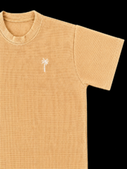 Cream Waffle T Shirt for Men – Premium Desert Sand Beige Tee | Ploceia Coastline - Image 5