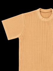 Cream Waffle T Shirt for Men – Premium Desert Sand Beige Tee | Ploceia Coastline - Image 4