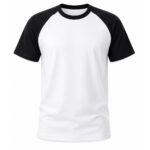 Black and White Raglan T Shirt for Men – Premium Two Tone Tee | Ploceia Wolf