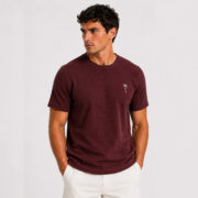 Waffle T Shirt for Men – Premium Dusty Plum Textured Tee | Ploceia Coastline - Image 7