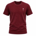Maroon Waffle T Shirt for Men – Premium Crimson Burgundy Tee | Ploceia Coastline