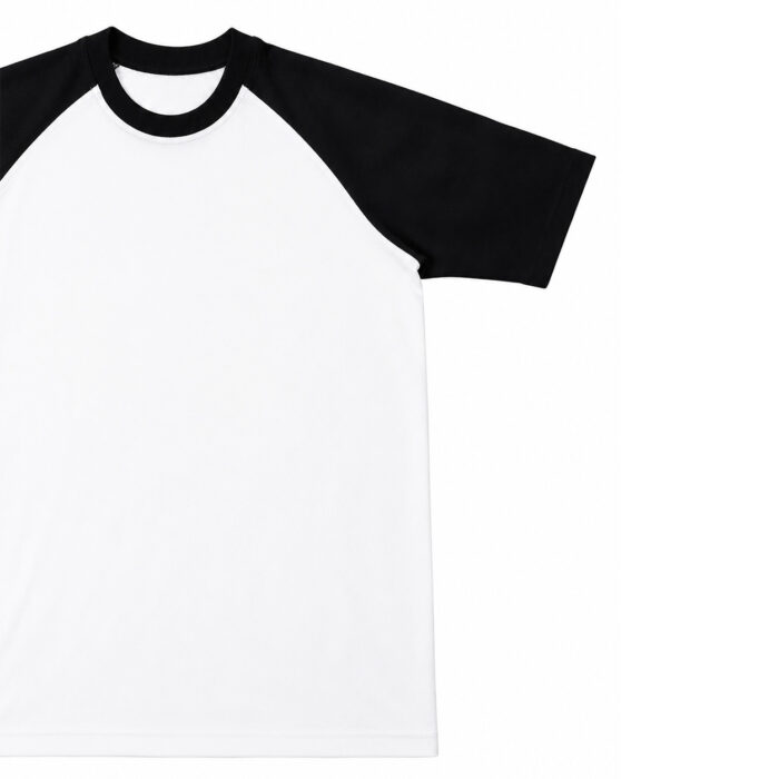 Black and White Raglan T Shirt for Men – Premium Two Tone Tee | Ploceia Wolf - Image 3