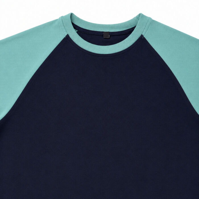 Raglan T Shirt for Men – Premium Two Tone Blue & Navy Tee | Ploceia Wolf - Image 5
