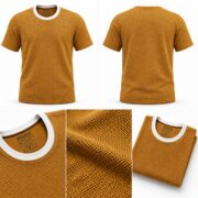 Mustard Brown T Shirt – Premium Brown Textured T-Shirt for Men | Ploceia Moonk - Image 3
