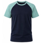 Raglan T Shirt for Men – Premium Two Tone Blue & Navy Tee | Ploceia Wolf