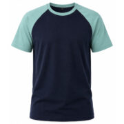 Raglan T Shirt for Men – Premium Two Tone Blue & Navy Tee | Ploceia Wolf