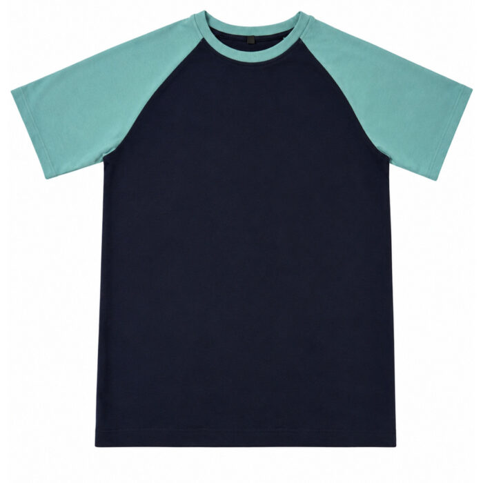 Raglan T Shirt for Men – Premium Two Tone Blue & Navy Tee | Ploceia Wolf - Image 2