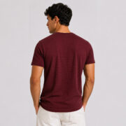 Maroon Waffle T Shirt for Men – Premium Crimson Burgundy Tee | Ploceia Coastline - Image 4