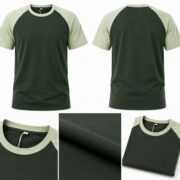 Green Raglan T Shirt for Men – Premium Sage & Forest Green Tee | Ploceia Wolf - Image 3