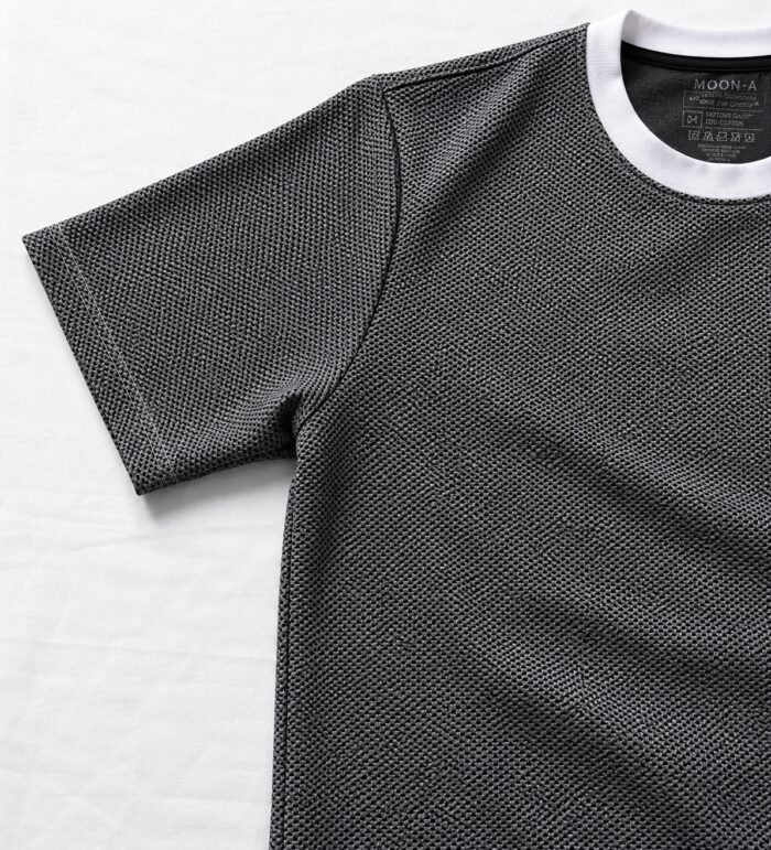 Popcorn T Shirt for Men – Premium Textured Dark Ash T-Shirt | Ploceia Moonk - Image 3