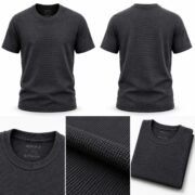 Popcorn T Shirt for Men – Premium Textured Dark Ash T-Shirt | Ploceia Moonk - Image 4