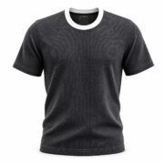 Popcorn T Shirt for Men – Premium Textured Dark Ash T-Shirt | Ploceia Moonk