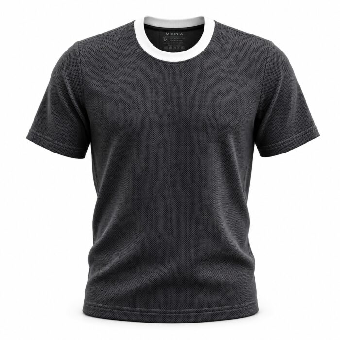 Popcorn T Shirt for Men – Premium Textured Dark Ash T-Shirt | Ploceia Moonk - Image 5