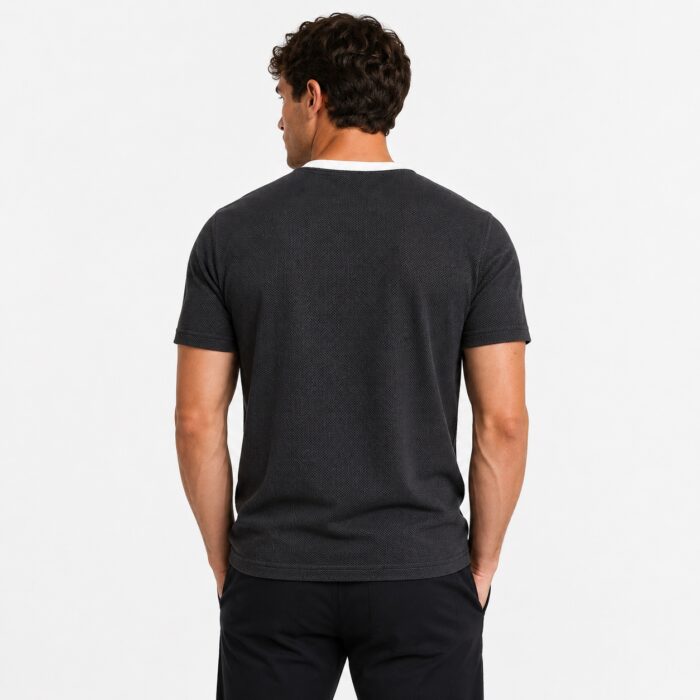 Popcorn T Shirt for Men – Premium Textured Dark Ash T-Shirt | Ploceia Moonk - Image 9