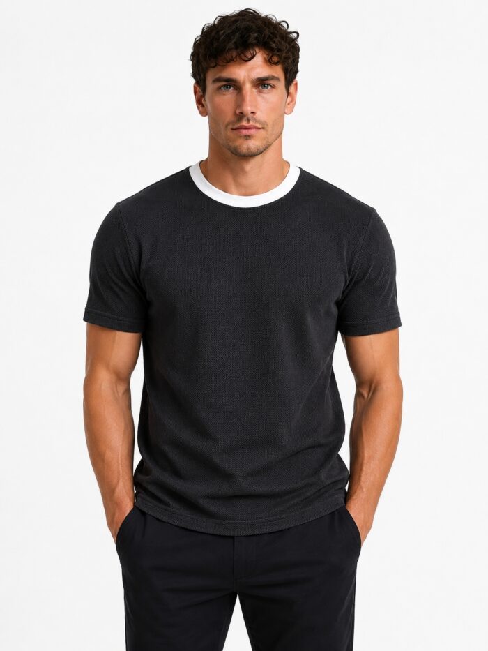 Popcorn T Shirt for Men – Premium Textured Dark Ash T-Shirt | Ploceia Moonk - Image 7