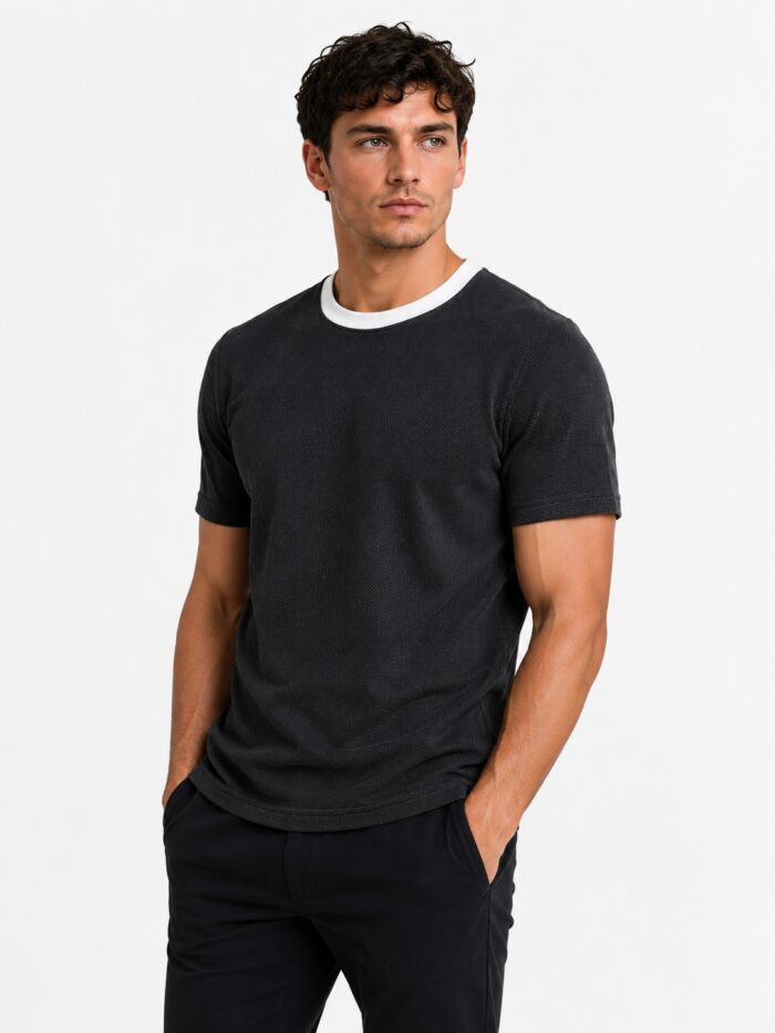Popcorn T Shirt for Men – Premium Textured Dark Ash T-Shirt | Ploceia Moonk - Image 8