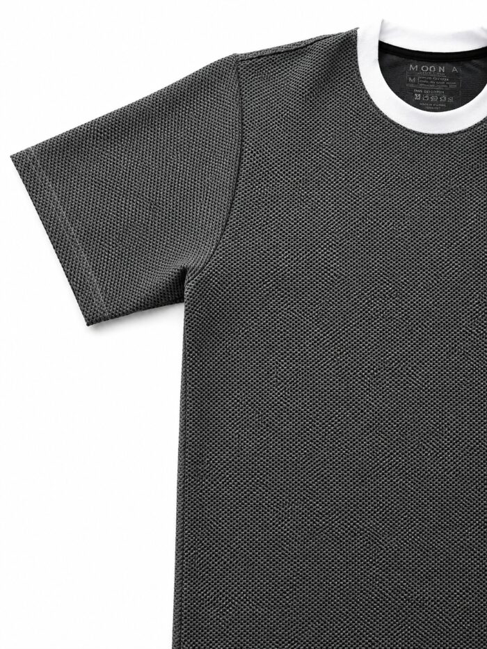 Popcorn T Shirt for Men – Premium Textured Dark Ash T-Shirt | Ploceia Moonk - Image 6