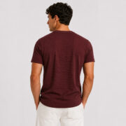 Waffle T Shirt for Men – Premium Dusty Plum Textured Tee | Ploceia Coastline - Image 9