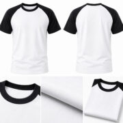 Black and White Raglan T Shirt for Men – Premium Two Tone Tee | Ploceia Wolf - Image 5