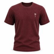 Waffle T Shirt for Men – Premium Dusty Plum Textured Tee | Ploceia Coastline